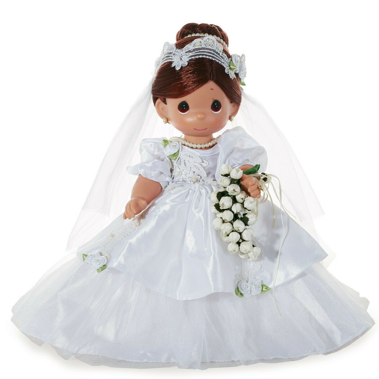 Precious Moments Wedding Bride Nuestra Boda Doll Linda Rick 12" Vinyl Brunette