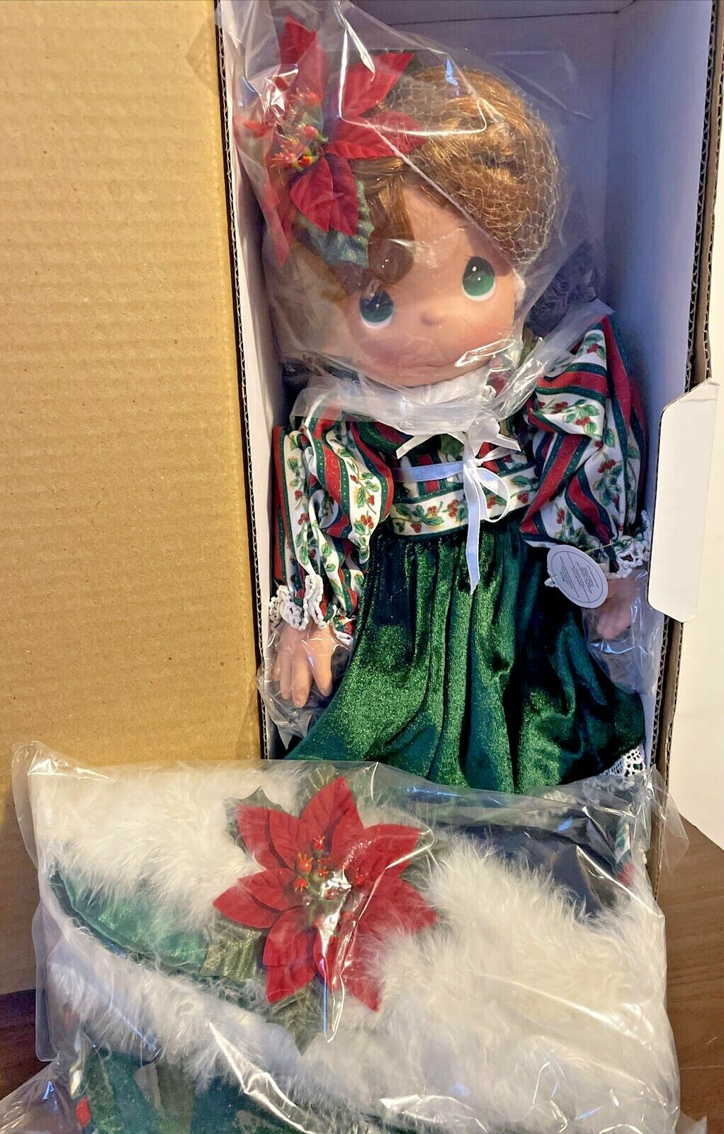 2004 Precious Moments Doll ~ Belle Christmas Stocking Doll 1155 ~ Nib