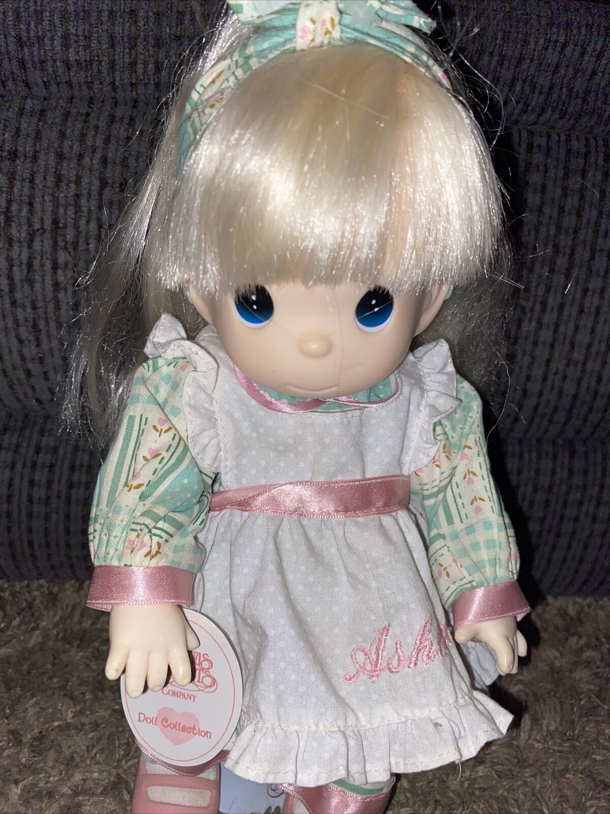 Precious Moments Collectable Doll 1998 Causasian Blonde 12" Tall W/ Stand Ashlea
