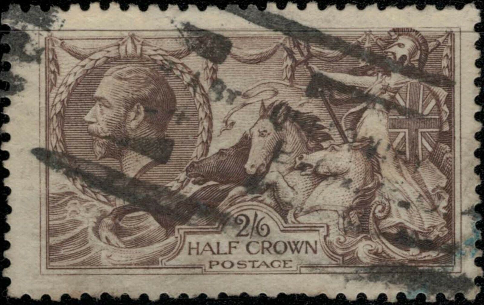 Zayix 1913 Great Britain 173 Used 2sh6p Dark Brown - Waterlow Seahorse 031922s30